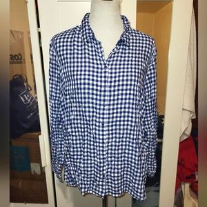 NEW WITH TAGS Paradigma Women Blue Long Sleeve Button-Down Shirt XL